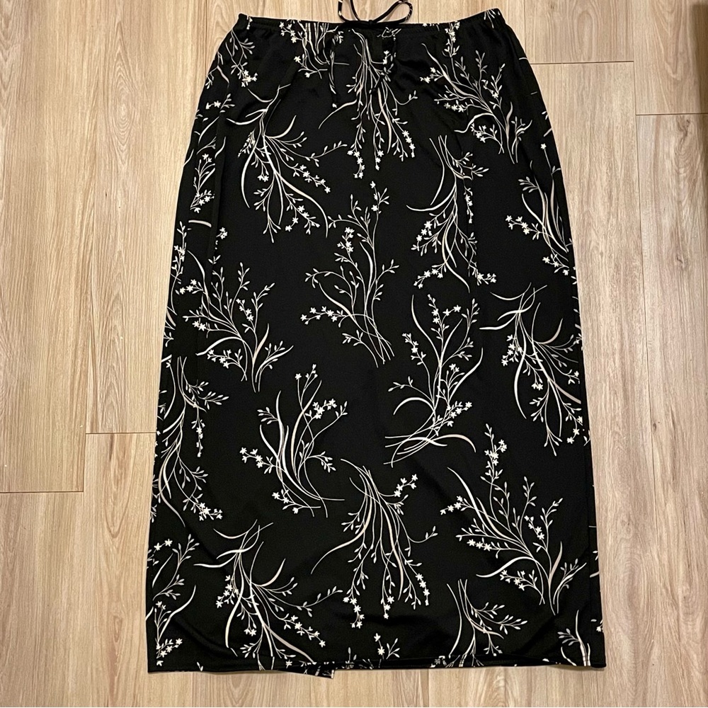 90s Y2K Midi Slip Skirt Floral EUC